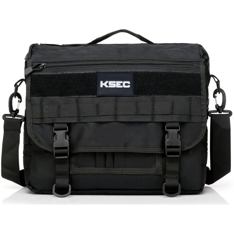 Black Tactical Waterproof Laptop Bag – Military Style Messenger